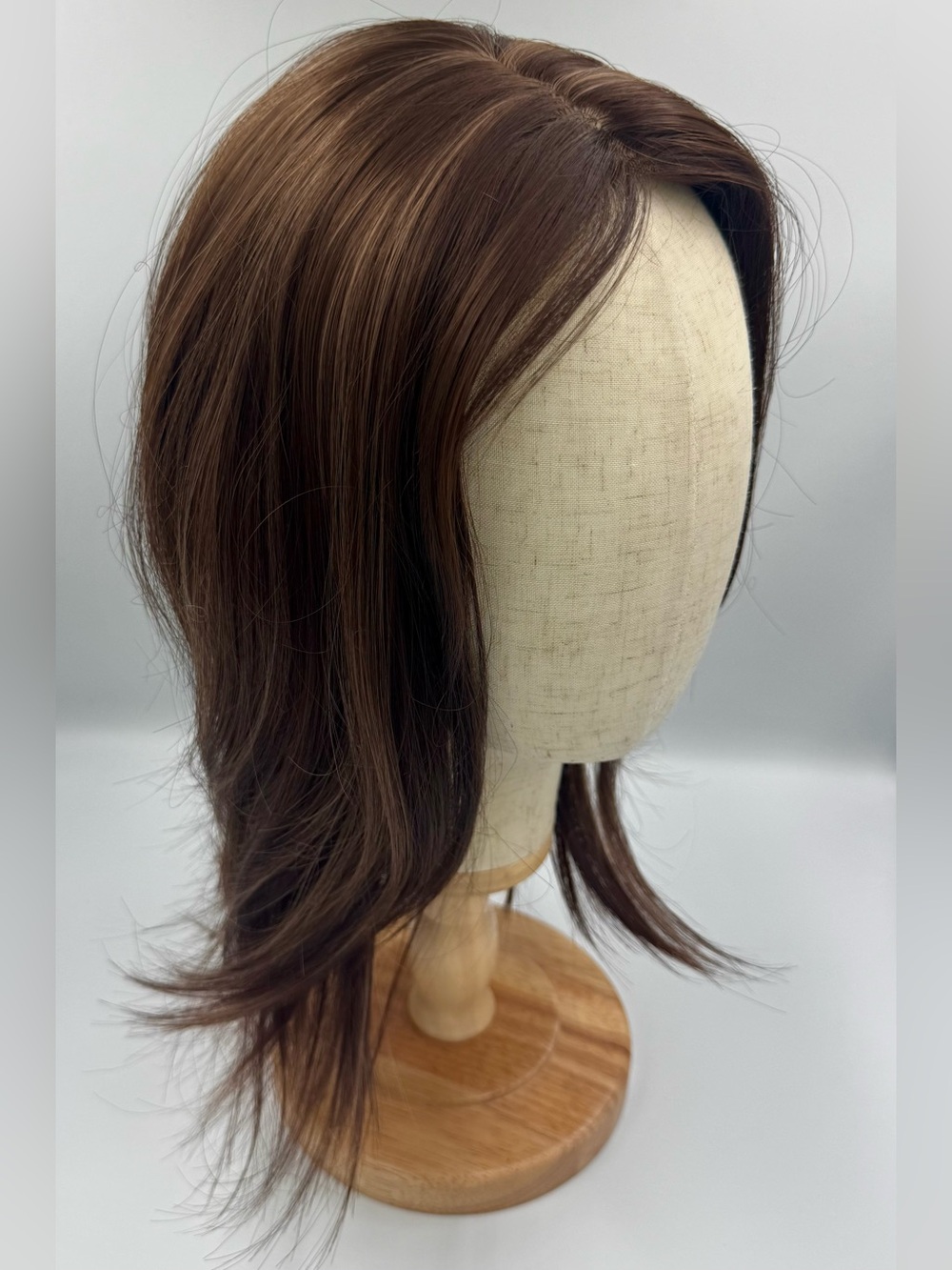 Chestnut Brown Layered Women's Wig Topper- Premium Synthetic Hair